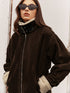 BRAUNE FLEECEJACKE FÜR DAMEN IM VINTAGE-STIL